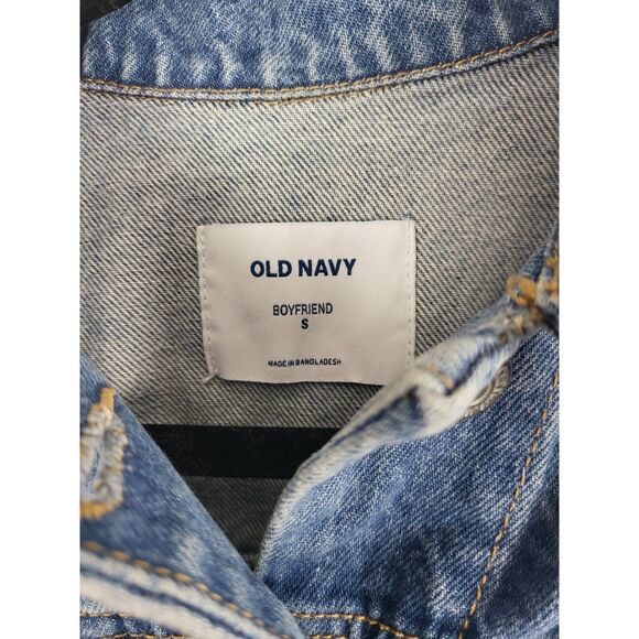 Old Navy Pride Denim Jean Jacket S Womens Boyfriend Blue Rainbow Button Front - Picture 6 of 12